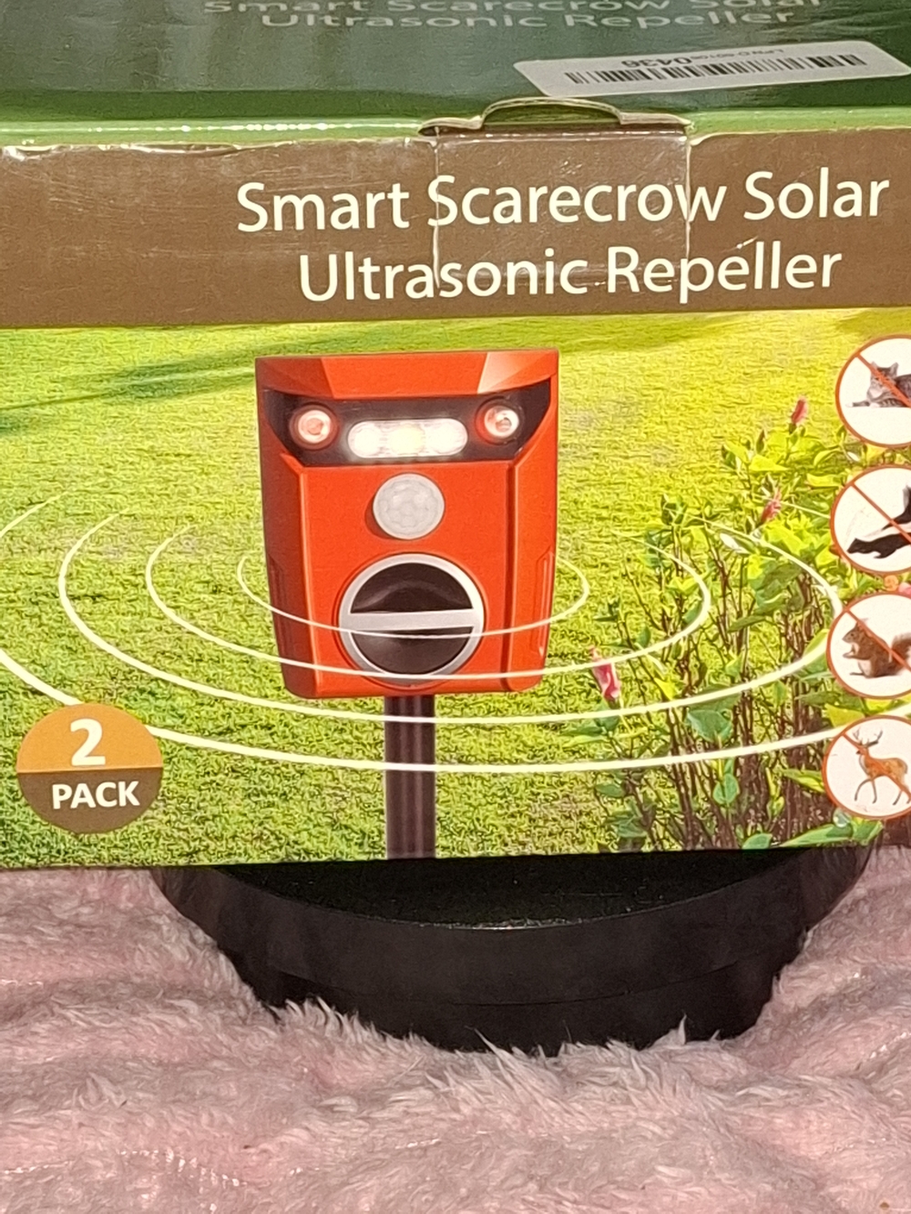 Smart Scarecrow Solar Ultrasonic Repeller - Red (2 Pack)